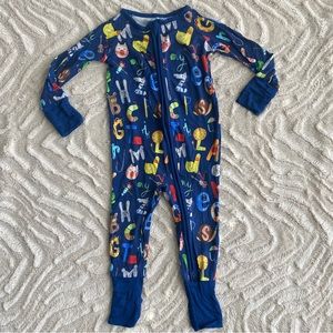 Little Sleepies navy alphabet zippy